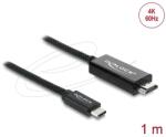 Delock Koaxiális USB Type-C - HDMI kábel (DP Alt Mode) 4K 60 Hz fonott borítással 1 m (81703)