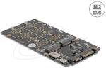 Delock Átalakító M. 2 M kulcsos NVMe SSD-ről OCuLink SFF-8612 csatlakozóra és M. 2 B kulcsos SATA SSD-ről SATA csatlakozóra (64294)
