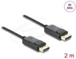 Delock Koaxiális DisplayPort kábel 8K 60 Hz fonott borítással 2 m (81674)