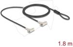 Navilock Kettős laptop biztonsági kábel kulcsos zárral Kensington csatlakozóhoz 3 x 7 mm és Noble Wedge csatlakozóval 3, 2 x 4, 5 mm (20936)