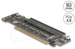 Delock PCI Express 4.0 x16 riser kártya 2 x M. 2 M kulcsos NVMe foglalattal sávszétválasztással (41802)