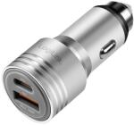 LogiLink Kettős USB autós töltő, 20 W, USB-A (QC), USB-C (PD), ezüst (PA0228A)