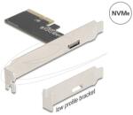Delock PCI Express x4-kártya > 1 x külső OCuLink SFF-8612 - alacsony profilú formatényező (90965)