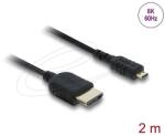 Delock Koaxiális High Speed HDMI kábel HDMI dugó - Micro HDMI dugó 8K 60 Hz 2 m (81691) - dellaprint