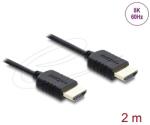 Delock Koaxiális High Speed HDMI kábel 8K 60 Hz 48 Gbps fonott borítással 2 m (81682)