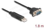 Delock RS-232 USB Adapter USB 2.0 - D-Sub 9 apa csavarokkal kompakt soros csatlakoztató házzal 1, 8 m (67321)
