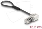 Navilock Laptop biztonsági kábel számkombinációs zárral 15, 2 cm hosszú Kensington Slot-hoz 3 x 7 mm (20942)