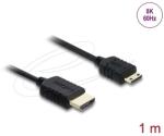Delock Koaxiális High Speed HDMI kábel HDMI dugó - Mini HDMI dugó 8K 60 Hz 1 m (81684)