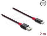Delock EASY-USB 2.0 kábel A-típusú csatlakozódugó - USB Type-C csatlakozódugó, 2 m, fekete (81543)