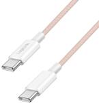 LogiLink USB 2.0 Type-C kábel, C/M - C/M, 480 Mbps, 60W, nejlon, rózsaszín, 0, 5 m (CU0343) - dellaprint