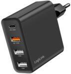 LogiLink 4 portos USB aljzat adapter, 48 W, 1x USB-C PD és 3x USB-A QC (PA0377)