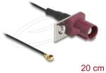 Delock Antenna kábel FAKRA D apa - MHF I apa 1, 13 - 20 cm 1 előrelyukasztott nyílással (90730)