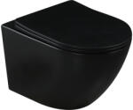 INVENA WC, Invena Tavro fali wc soft-close wc tetővel, fekete CE-71-005-Y - zuhanykabin
