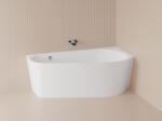 Foglia Cada freestanding dreptunghiulara, compozit alb mat, interior lucios, 165x84x58 cm, Foglia Isabella (641254162103)