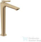 Hansgrohe AXOR CITTERIO C 250 hidegindításos, magasított mosdó csaptelep négyszög metszéses fogantyúval, nem zárható leeresztővel, szálcsiszolt bronz 49051140 (49051140)
