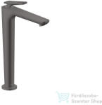 Hansgrohe AXOR CITTERIO C 250 hidegindításos, magasított mosdó csaptelep négyszög metszéses fogantyúval, nem zárható leeresztővel, szálcsiszolt fekete króm 49051340 (49051340)