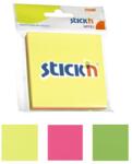 Hopax Notes adeziv 76x76 mm, 3x50 buc/set, Stick'n - 3 culori fosforescente (HO-21093)