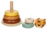 Jumbo Piramidă educativă din lemn Jumbo cu 5 inele, model tigru, 10x14 cm (1228167)