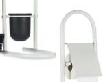 Berilo WC-papír tartó állvány Wc kefe tartó fehér fém 80, 8 cm (91022-AR)