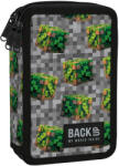 DERFORM Minecraft mintás tolltartó, 3 emeletes, töltött, BackUp, 2026, EW78, szürke, zöld kockákkal (DFM-PB8EW78) - mesescuccok