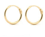 Bebe Gold Cercei din Aur 14K pentru Copii si Adulti - Hoop 1.3 mm, diametru 11 mm, inchidere cu Tija Articulata