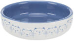 TRIXIE Ceramic Bowl - kerámia tál (fehér, kék) rövid orrú macskák részére (0, 3l /Ø11cm) (028-24770)