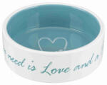 TRIXIE Pet's Home Ceramic Bowl - kerámia tál (mintás, fehér/petrolkék) kutyák és macskák részére (0, 3l/Ø12cm) (028-25050)