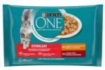 Mars-Nestlé Purina ONE Sterilcat - nedves eledel (csirke, zöldbab - marha, sárgarépa) macskák részére (4x85g) (367327)