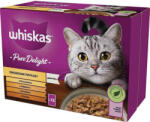 Mars-Nestlé Whiskas Pure Delight Adult - Nedves eledel (csirke, kacsa, baromfi, pulyka aszpikban) macskák részére (12x85g) (302534)