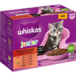 Mars-Nestlé Whiskas Junior Classic Meals - Nedves eledel (marha, csirke, bárány, baromfi szószban) kölyökmacskák részére (12x85g) (157035)