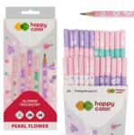 Happy Color Háromszögletű grafitceruza 2B, virágos Pearl Flower mintával, 24 db Happy Color (5902979024283)