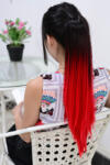 Sleek Изкуствени опашки ombre - Черно/Червено