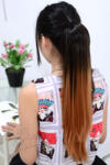 Sleek Изкуствени опашки ombre - Черно/Кафяво