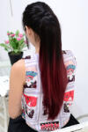 Sleek Изкуствени опашки ombre - Черно/Тъмно червено
