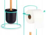 Berilo WC-papír tartó és Wc kefe tartó állvány menta fém tartó (91028)