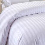 HomePuls Cearsaf de pilota 2 persoane king size Damasc Bumbac 100% tip Hotel cu dunga 1 cm, 260x260 cm, Alb