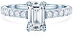 SAVICKI Inel de logodnă Share Your Love: aur alb, diamant tăietură smarald - savicki - 17 781,00 RON