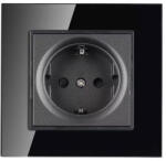 V-TAC Priza Simpla 16a Cu Rama Din Sticla , Negru (sku-8399) - artledconcept