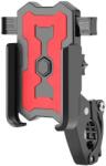 Fivestars Suport telefon Fivestars BikeDock PHH-100, prindere pe ghidon 22-31.8mm, latime telefon 7-10cm, aluminiu, negru/rosu