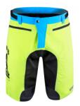 Force Pantaloni scurti Force MTB-11, bazon detasabil, Galben Fluo/Bleu/Negru, XS