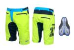 Force Pantaloni scurti Force MTB-11, bazon detasabil, Galben Fluo/Bleu/Negru, XXL