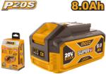 INGCO Acumulator 20V 8Ah INGCO FBLI2108 Li-Ion, baterie P20S cu indicator LED, autonomie mare pentru scule electrice (FBLI2108)