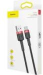 Baseus Cafule USB-A to USB-C Kábel, 2A, 3m, Fekete/Piros CATKLF-U91