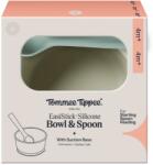 Tommee Tippee szilikon tálka tapadókoronggal és kanállal, zöld szín