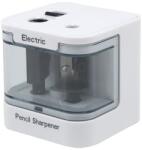 Procart Ascutitoare electrica dubla, incarcare USB/baterii, 7x7x7 cm, alba (594728)