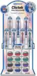 Writech Display stilou retractabil Writech, penita M, 43 buc/set + set de 5 patroane cerneala albastru cristal W-784M/43D-BLUE