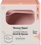 Tommee Tippee szilikon tálka tapadókoronggal és kanállal, rózsaszín