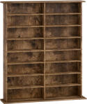HOMCOM Depozitare pentru CD și DVD cu 16 compartimente și 12 polițe reglabile capacitate max. 720 CD/396 DVD și Blu-ray maro | Aosom Romania (836-602V00RB)