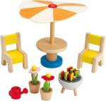Hape Set mini mobilier din lemn Hape - Curte/terasa, 7 piese (H3460) Casuta papusi