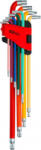 KS TOOLS 151.5210 TX Hajlított csavarhúzó készlet T 10, T 15, T 20, T 25, T 27, T 30, T 40, T 45, T 50 9 részes (1515210) (1515210)